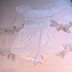 Baby Pink Off the Shoulder Romper